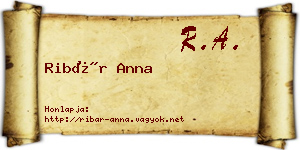 Ribár Anna névjegykártya
