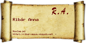 Ribár Anna névjegykártya