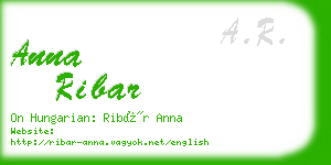 anna ribar business card